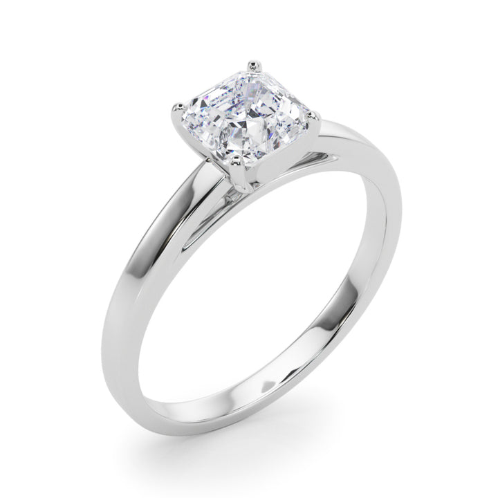 Maria Low-set Solitaire Engagement Ring in Round White Gold