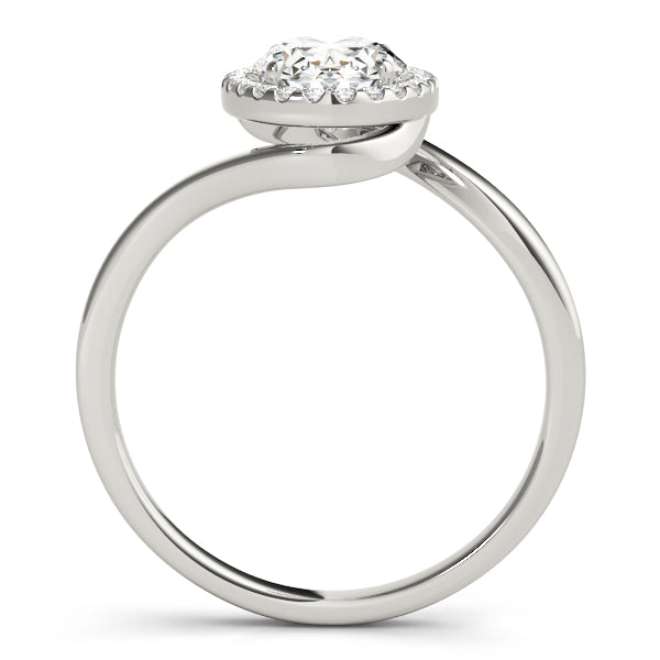 Holy Twisted Shank Halo Engagement Ring in Oval White Gold