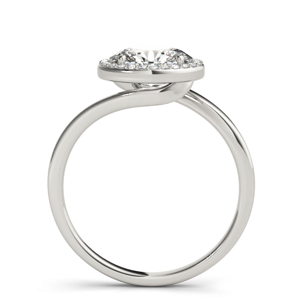 Seeya Oval Halo Engagement Ring in Oval White Gold