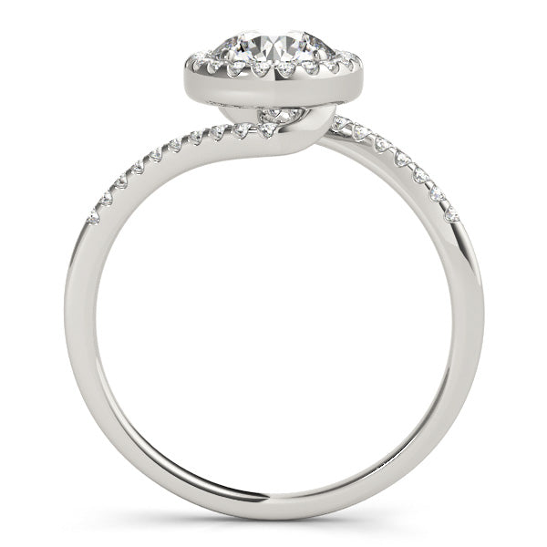 Henny Halo Vintage Engagement Ring in Round White Gold