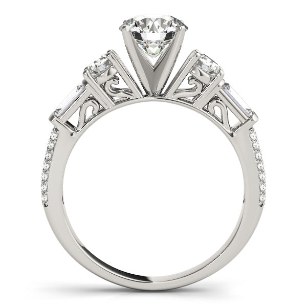 Millie Pave Engagement Ring in Round White Gold