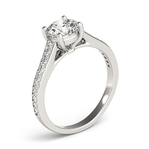 Saar Pave Engagement Ring in Round White Gold