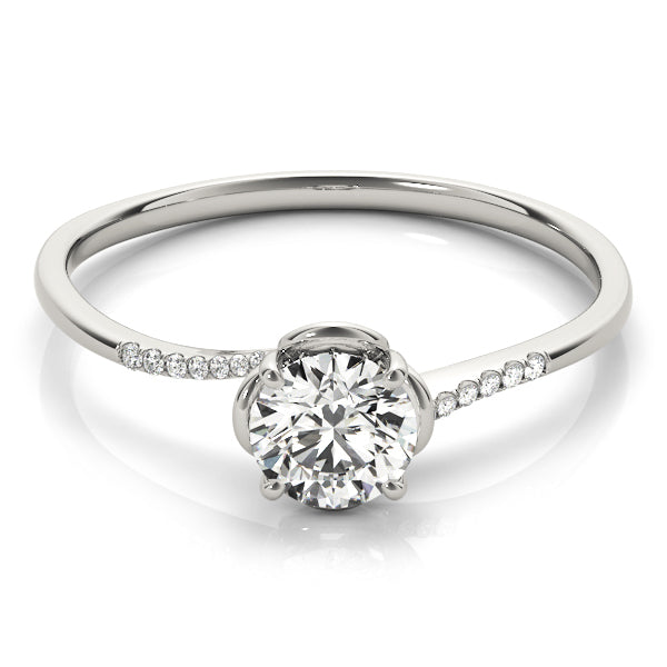 Yasmin Eternis Pave Engagement Ring in Round White Gold