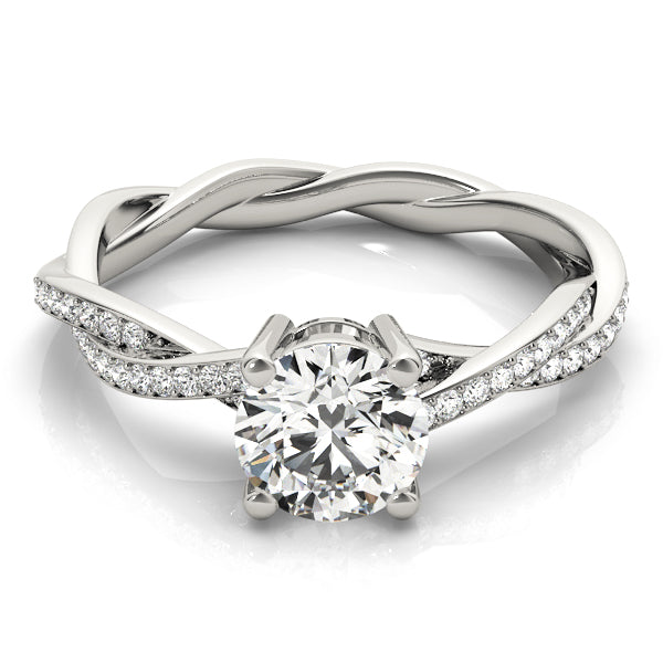 Tissah Nature Inspired Engagement Ring in Round White Gold