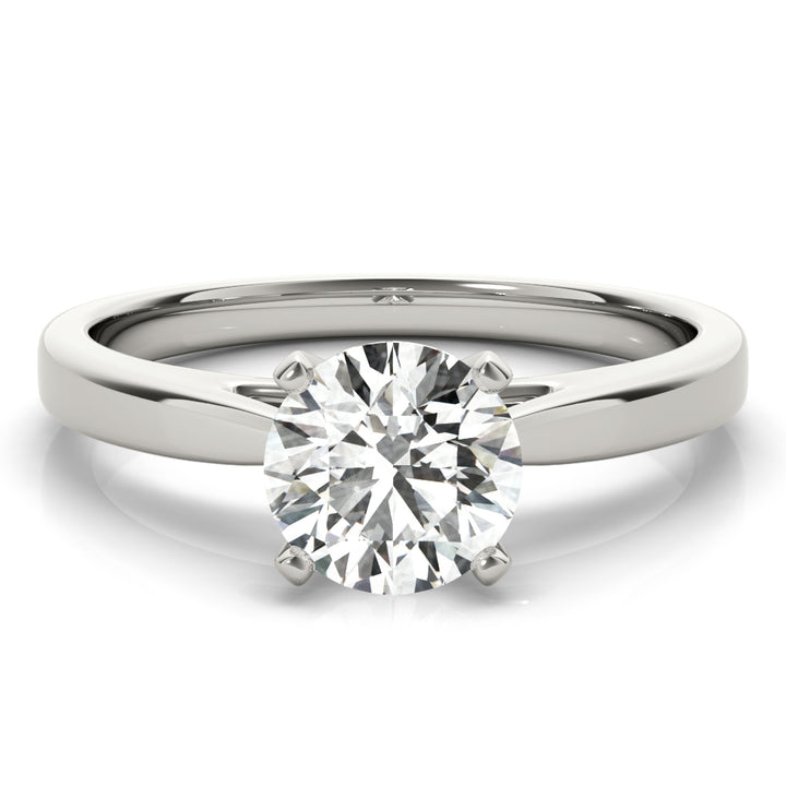 Viva Cathedral Solitaire Engagement Ring in Round White Gold