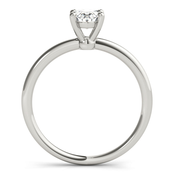 Isa Oval Solitaire Engagement Ring in Oval White Gold