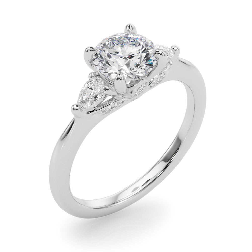 Birdie Three Stone Engagement Ring