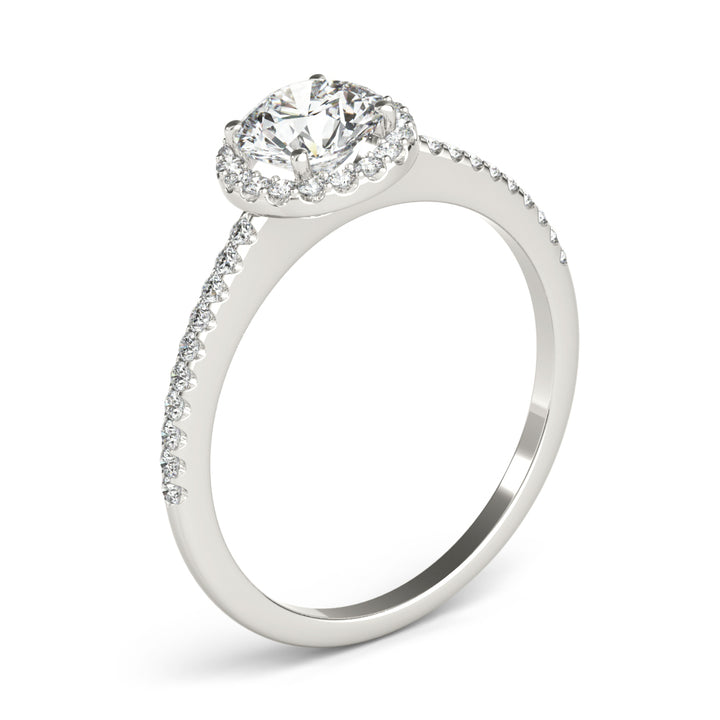Adelaide Halo Engagement Ring in Round White Gold