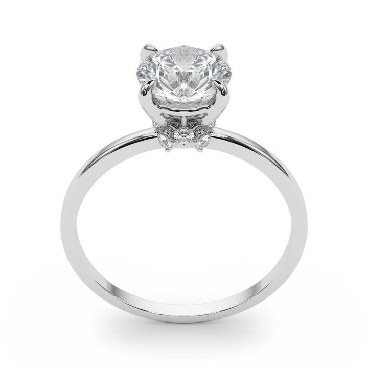 Mark Hidden Halo Solitaire Engagement Ring in Round White Gold