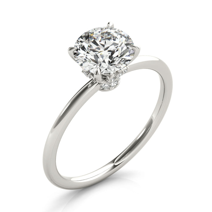 Vernon Hidden Halo Engagement Ring in Round White Gold