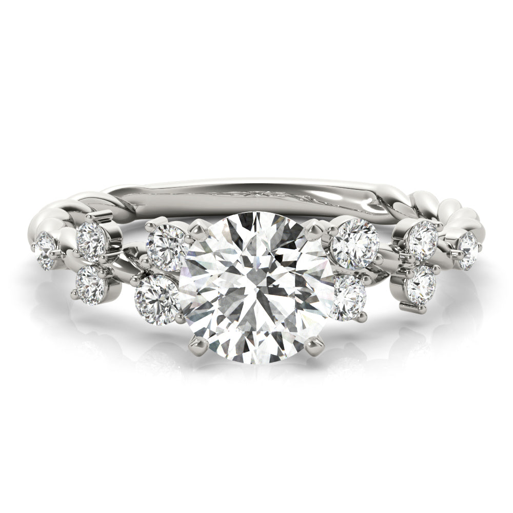 Eloise Twisted Side Stone Engagement Ring