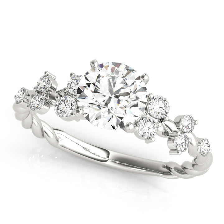 Eloise Twisted Side Stone Engagement Ring