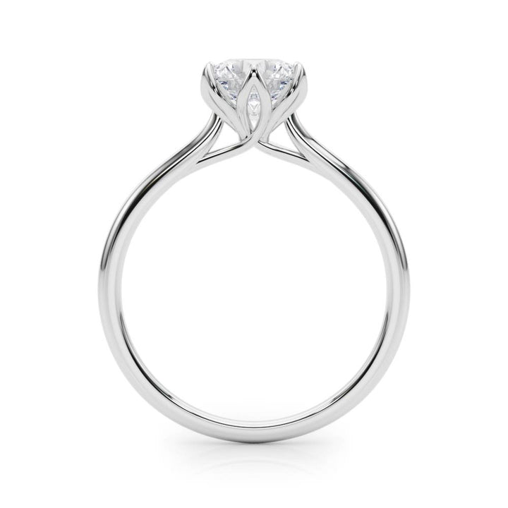 Lilyana Thin Solitaire Engagement Ring in Round White Gold