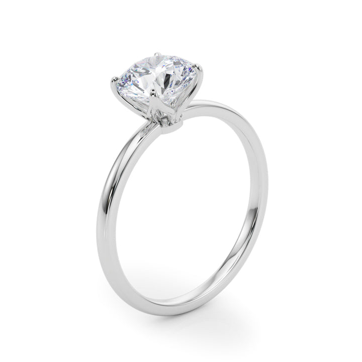 Jinnia Solitaire Engagement Ring in Round White Gold