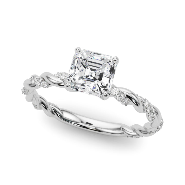 Kalista Twisted Single Pave Engagement Ring