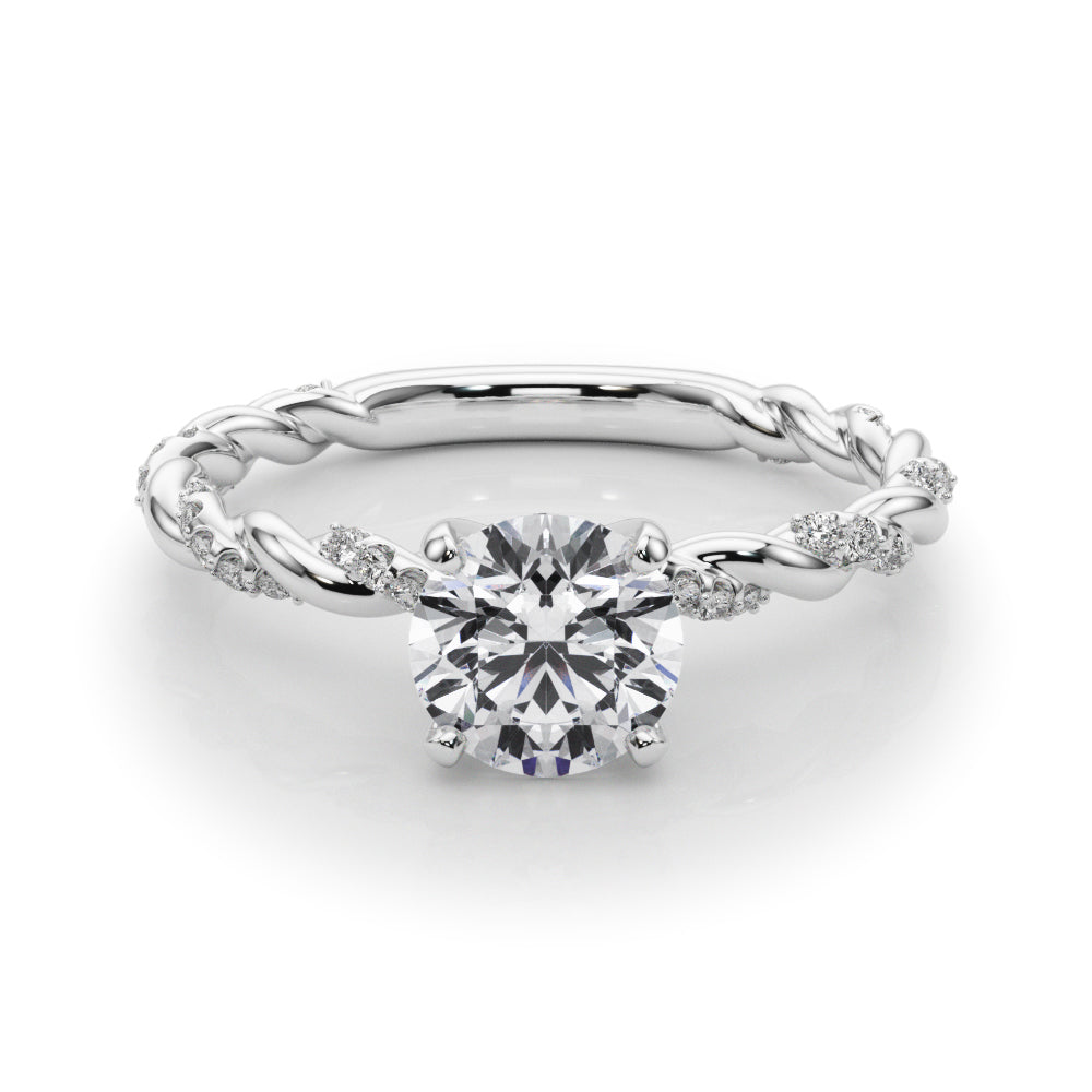 Kalista Twisted Single Pave Engagement Ring