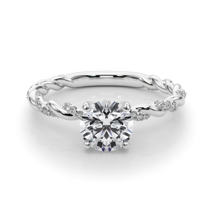 Kalista Twisted Single Pave Engagement Ring
