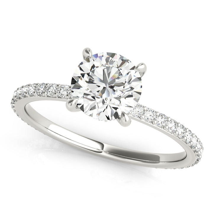 Carry Hidden Halo Engagement Ring in Round White Gold