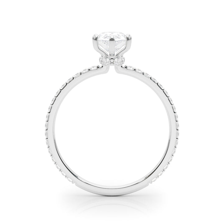 Wendy Hidden Halo Engagement Ring in Pear White Gold