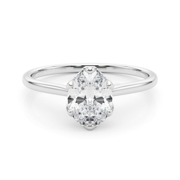 River Solitaire Engagement Ring in White Gold
