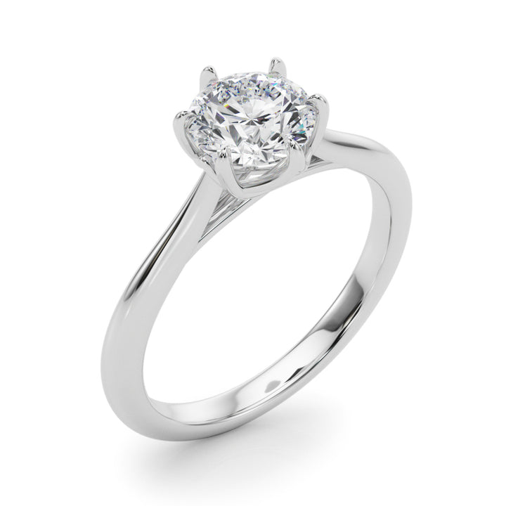 Joyce Six Prong Solitaire Engagement Ring in Round White Gold