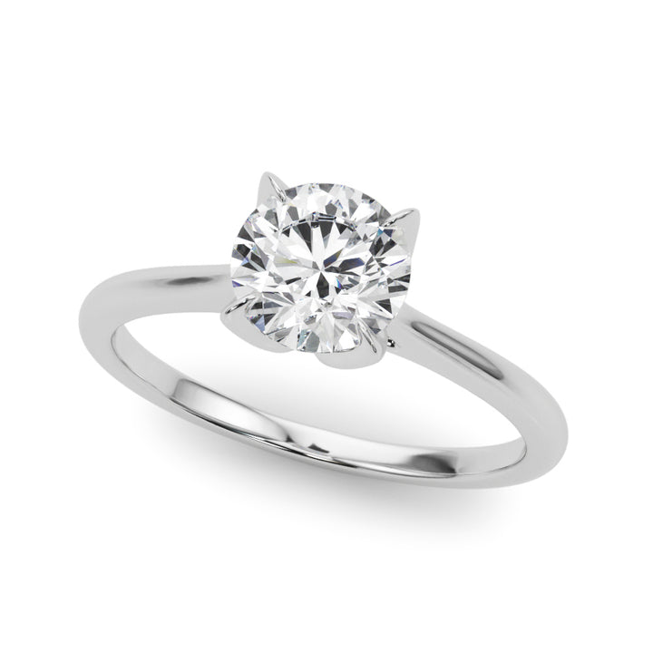 Eva Leaf Solitaire Engagement Ring