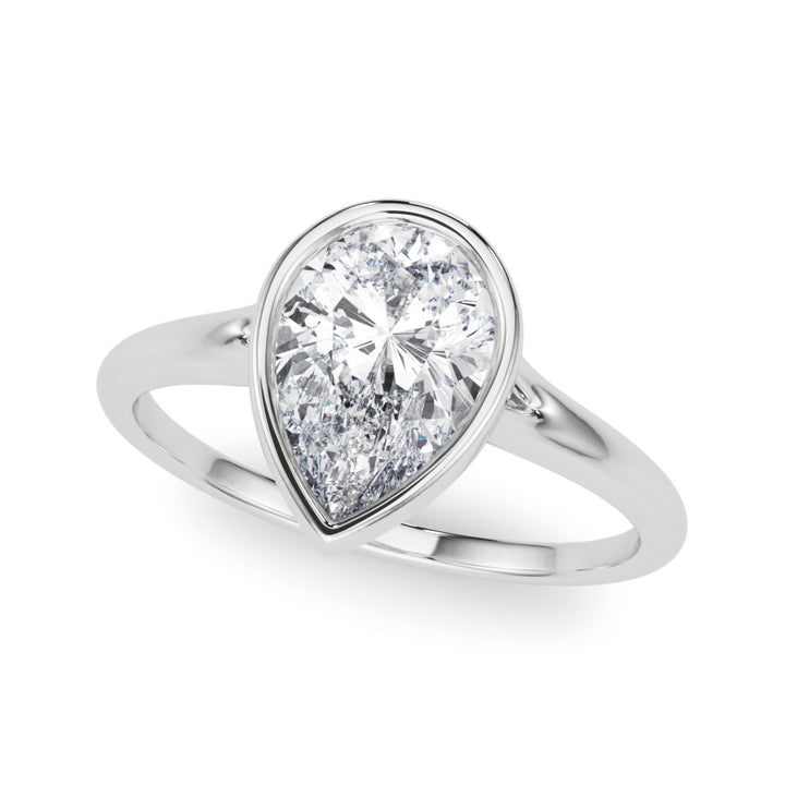 Olivia Bezel Set in 10K Pear White Gold