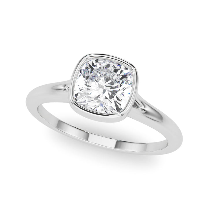 Charlotte Bezel Set in Cushion 10K White