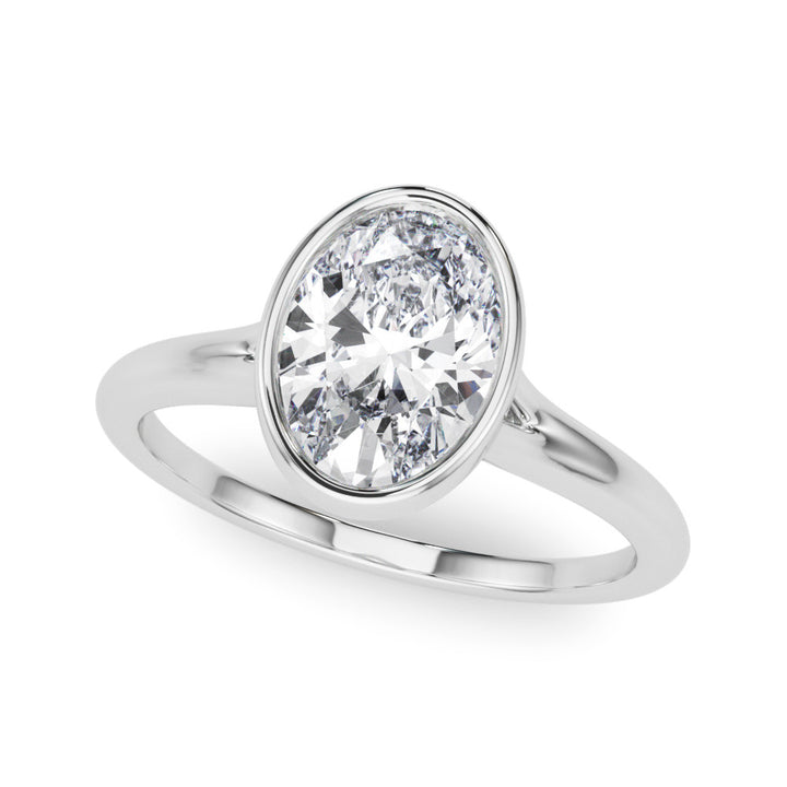 Evelyn Bezel Set in 10K White Oval