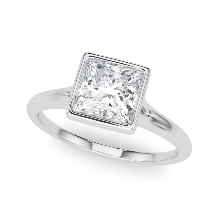 Luna Bezel Set in 10K Princess White Gold