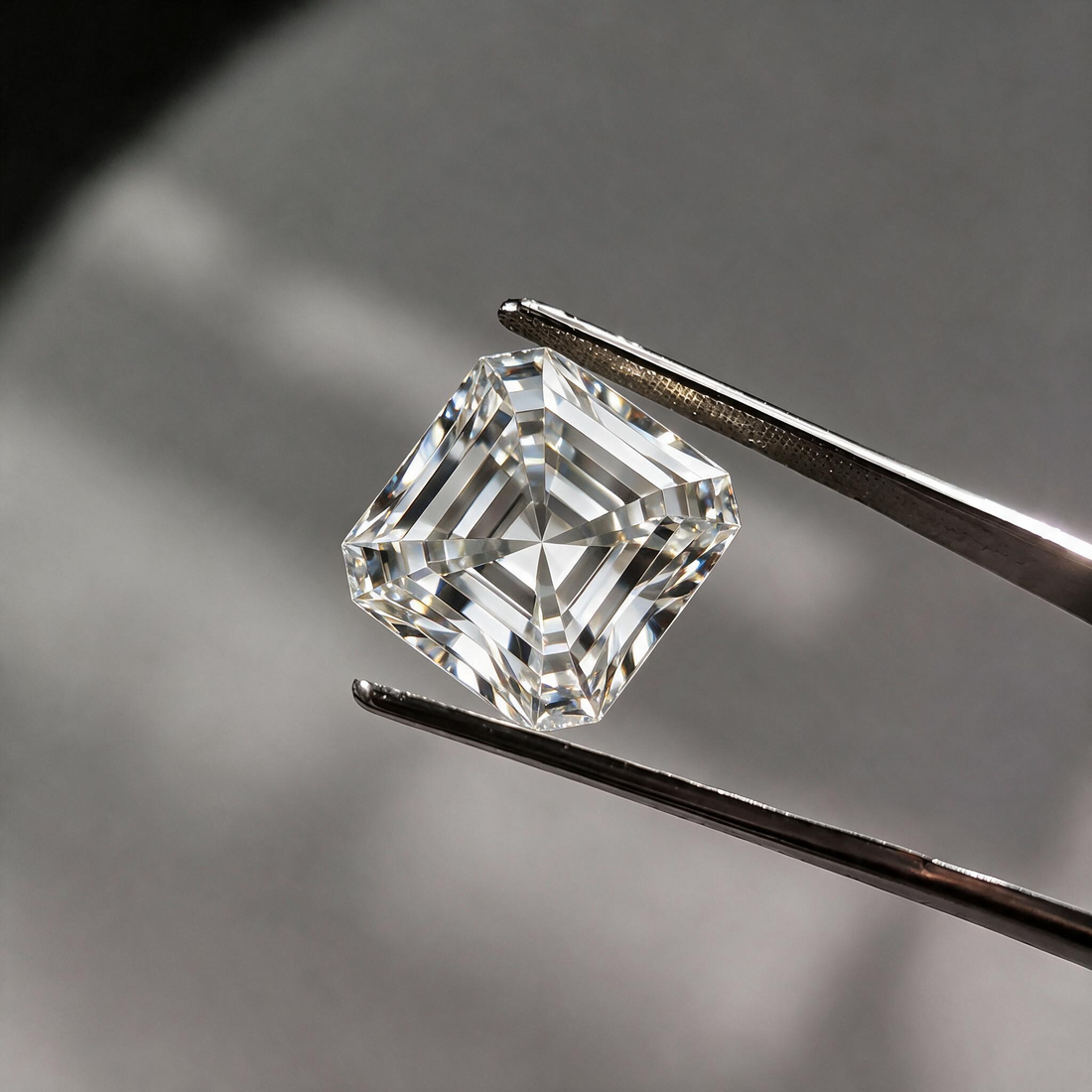 1.5CT Asscher Cut Moissanite Diamond D-F | VVS