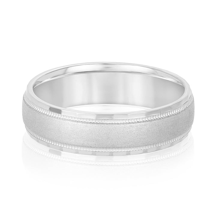 Noah 6mm Mens Band in 10K White Gold