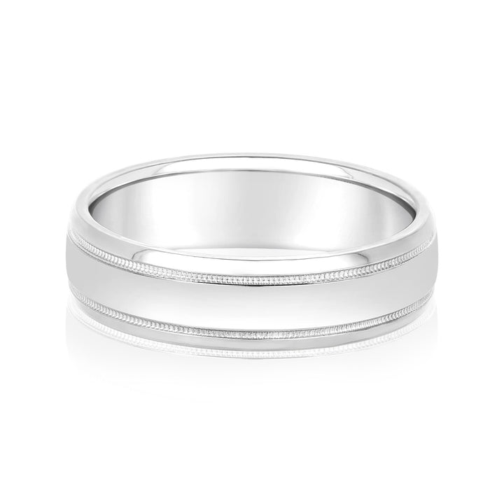Henry 6mm Mens Band in 10K White Gold
