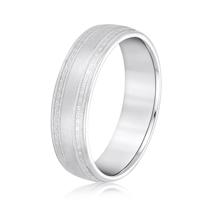 Leo 6mm Mens Band in Platinum