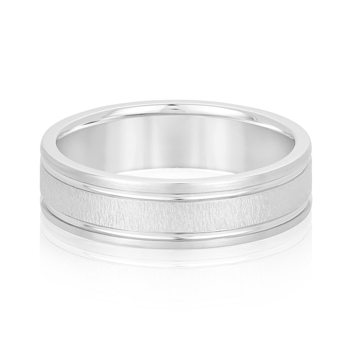 Thomas 6mm Mens Band in 10K White Gold