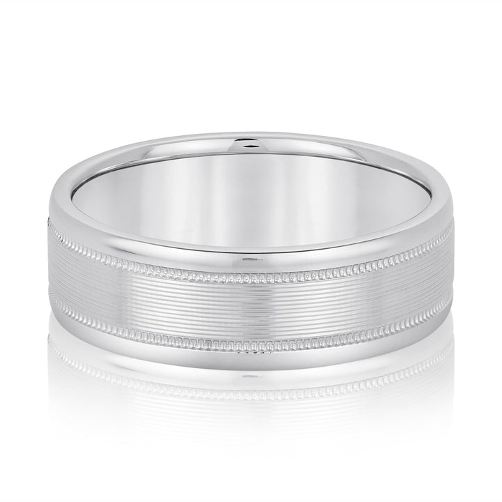Charlie 6mm Mens Band in 10K White Gold