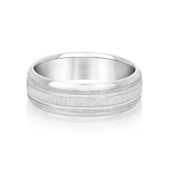 Lachlan 6mm Mens Band in 10K White Gold