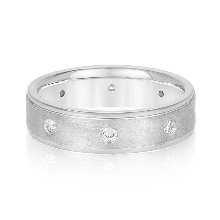 Hudson 6mm Mens Diamond Band in 10K White Gold