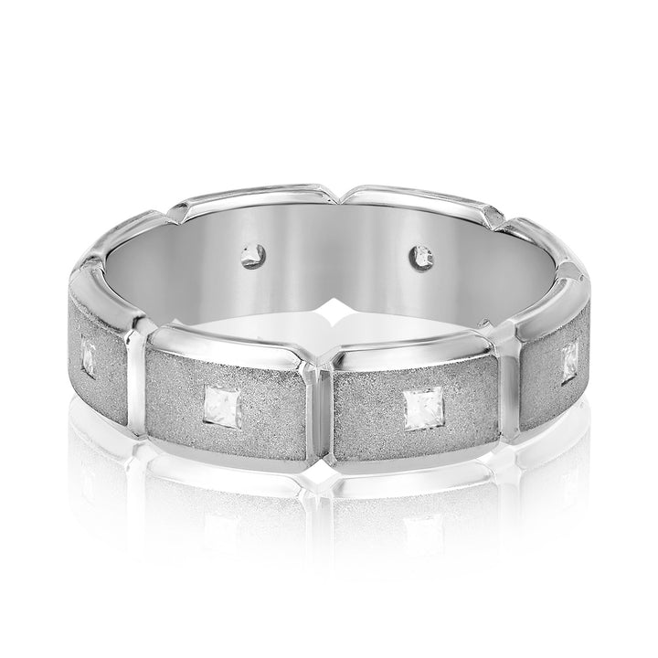 Archer 6mm Mens Diamond Band in 10K White Gold