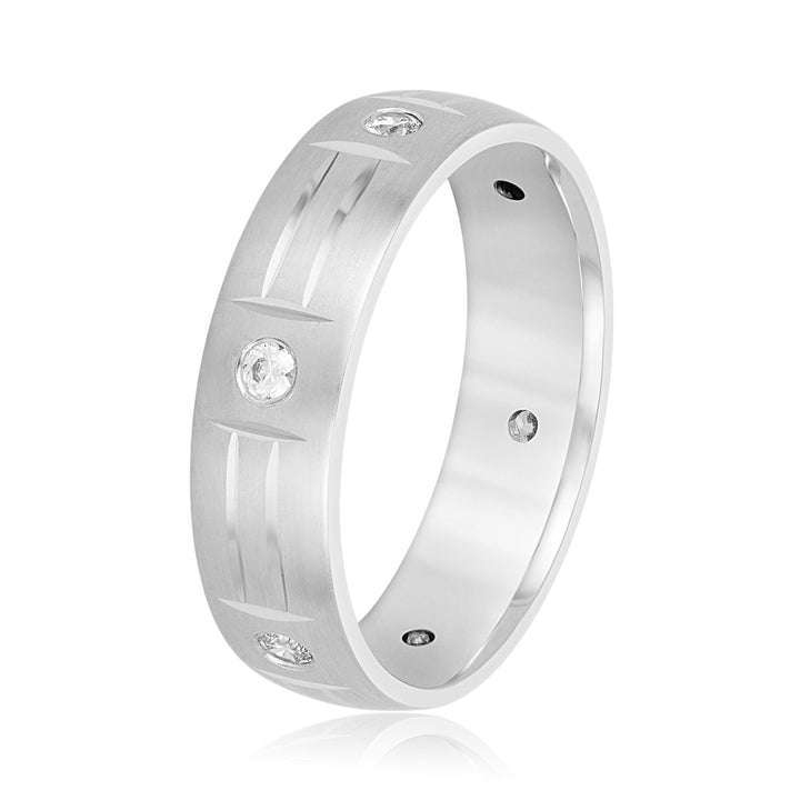 Grant 6mm Mens Diamond Band in Platinum