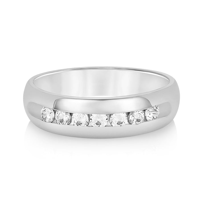 Cooper 6mm Mens Diamond Band in 10K White Gold