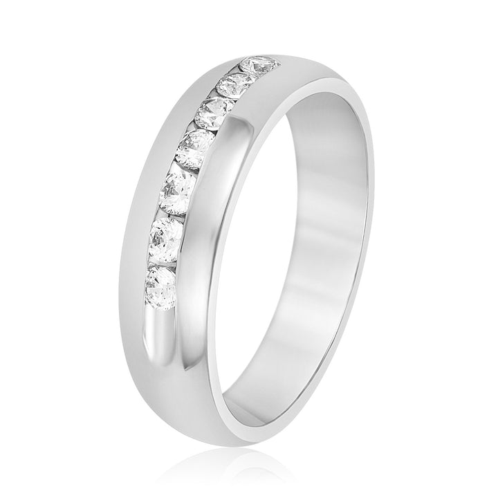 Harvey 6mm Mens Diamond Band in Platinum