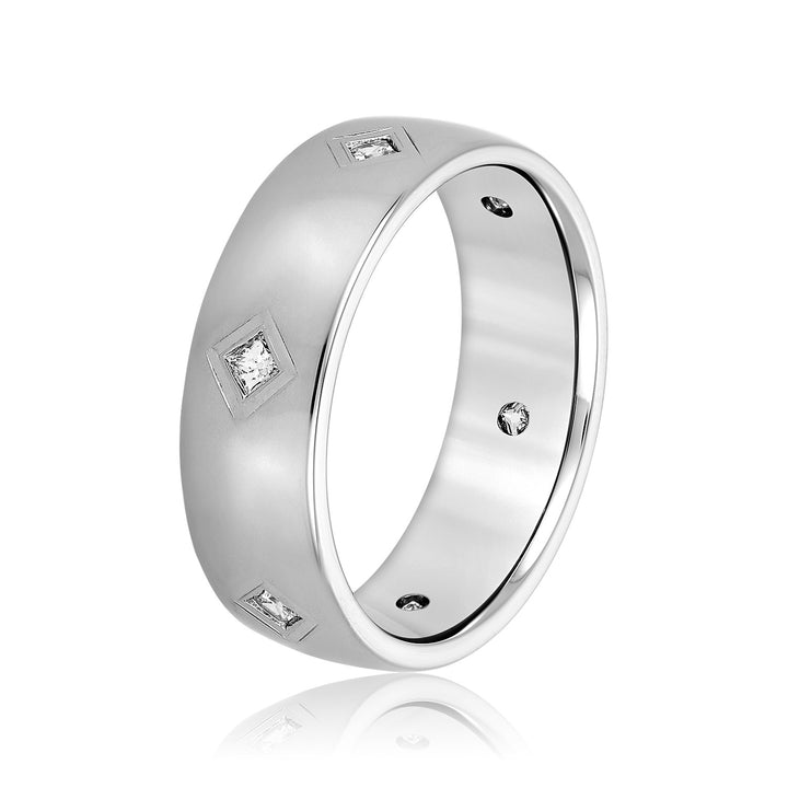Marcus 7mm Mens Diamond Band in Platinum