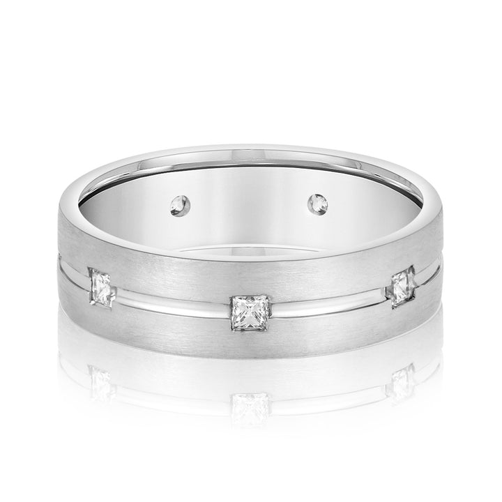 Max 6mm Mens Diamond Band in 10K White Gold