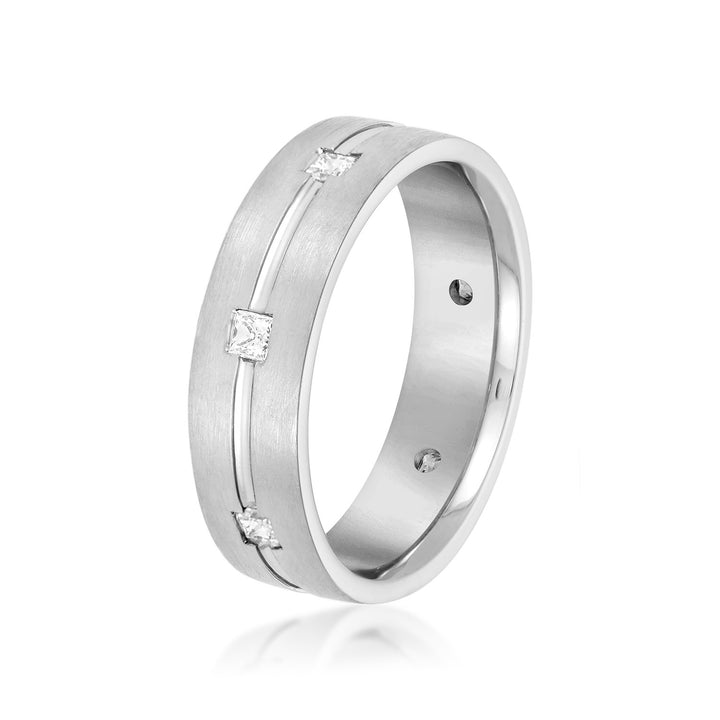 Max 6mm Mens Diamond Band in Platinum