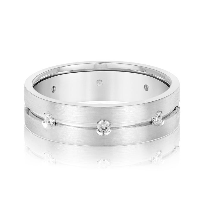 Riley 6mm Mens Diamond Band in 10K White Gold