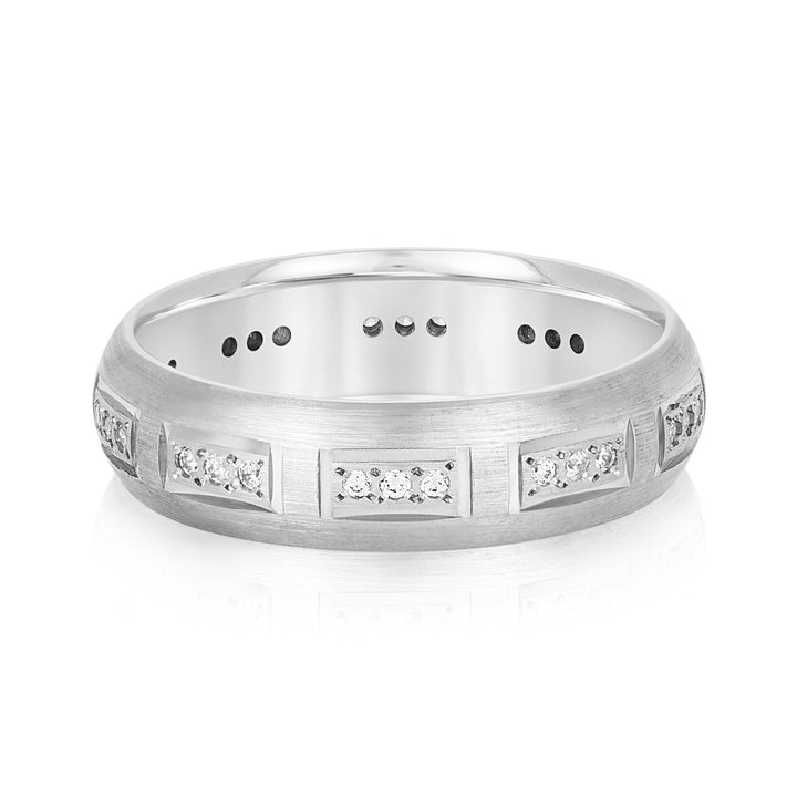 Sebastian 6mm Mens Diamond Band in 10K White Gold