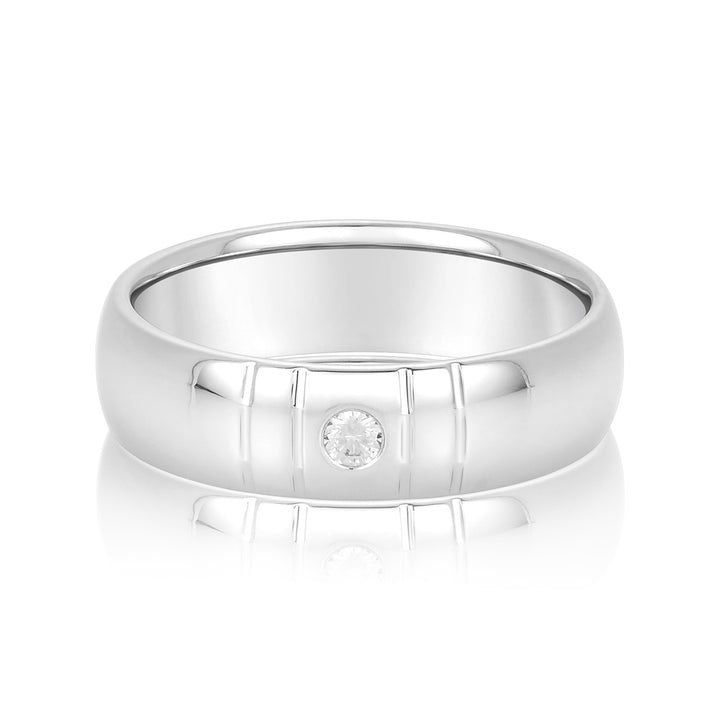 Caleb 6mm Mens Diamond Band in 10K White Gold