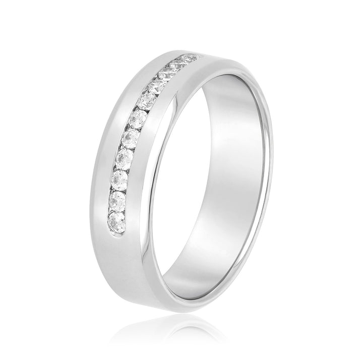 Flynn 6mm Mens Diamond Band in Platinum
