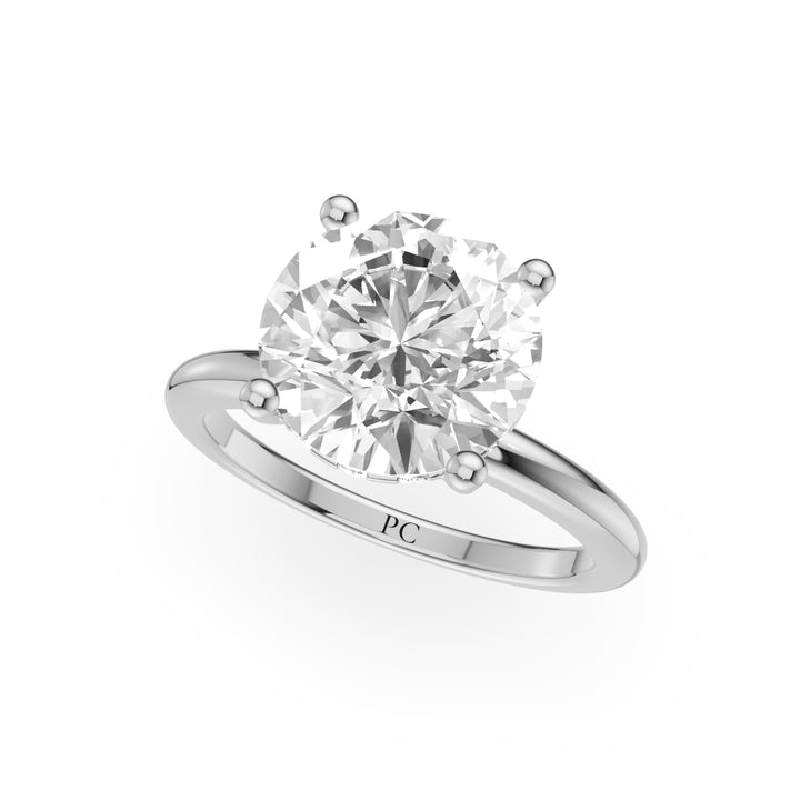 Stella Feather Thin Hidden Halo Engagement Ring